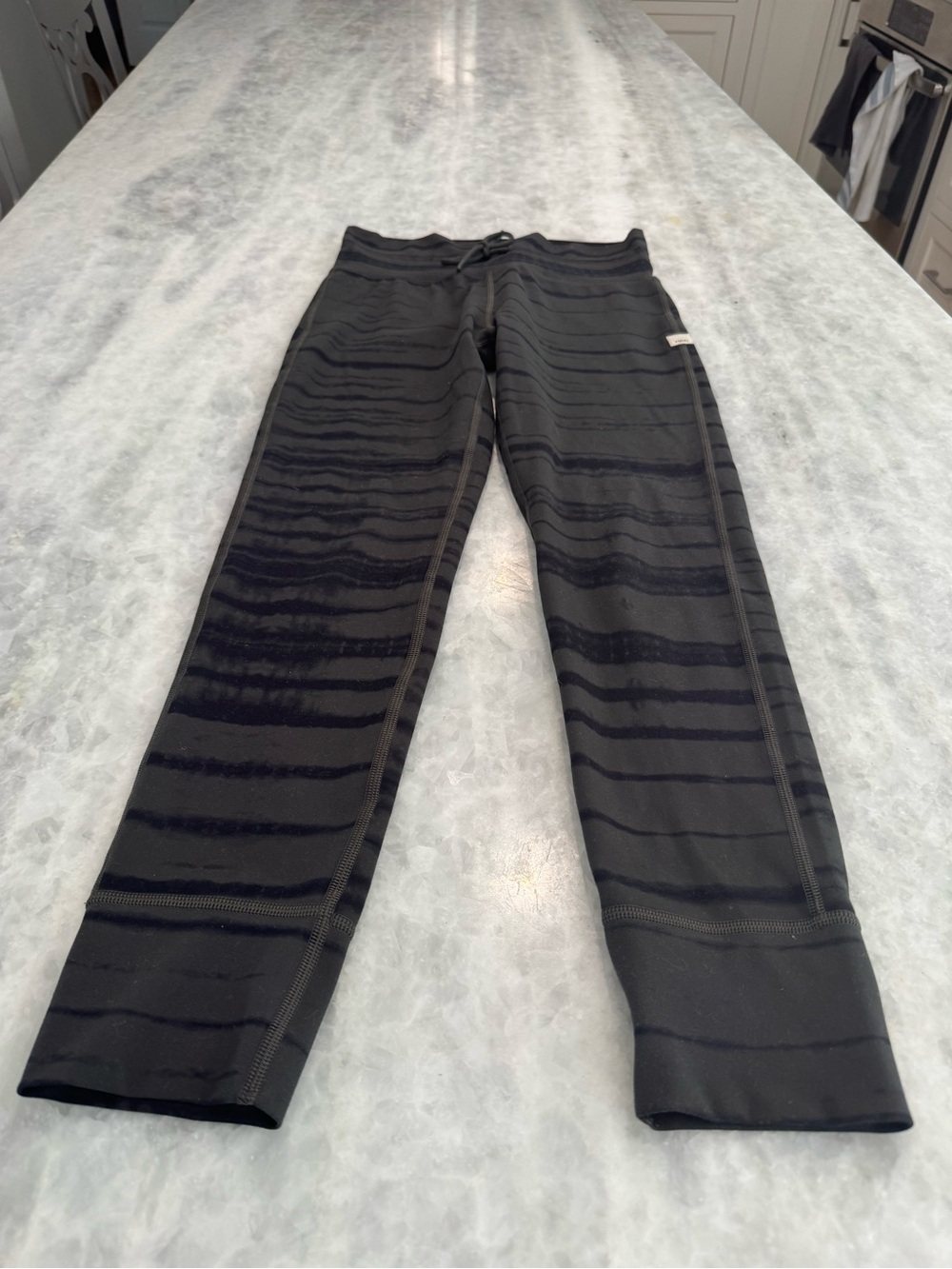 Vuori green and black Striped Leggings